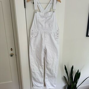 Free People Ziggy Women's White Denim Overalls